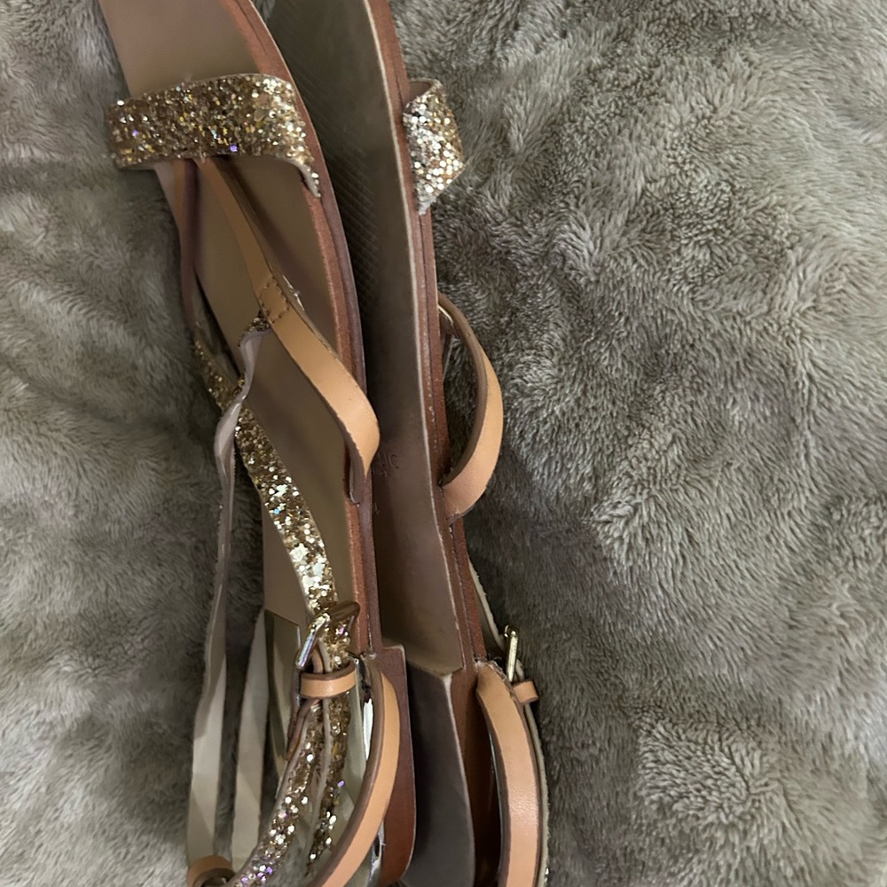 Zara Basic Collection Gold Sandals Flat - image 5